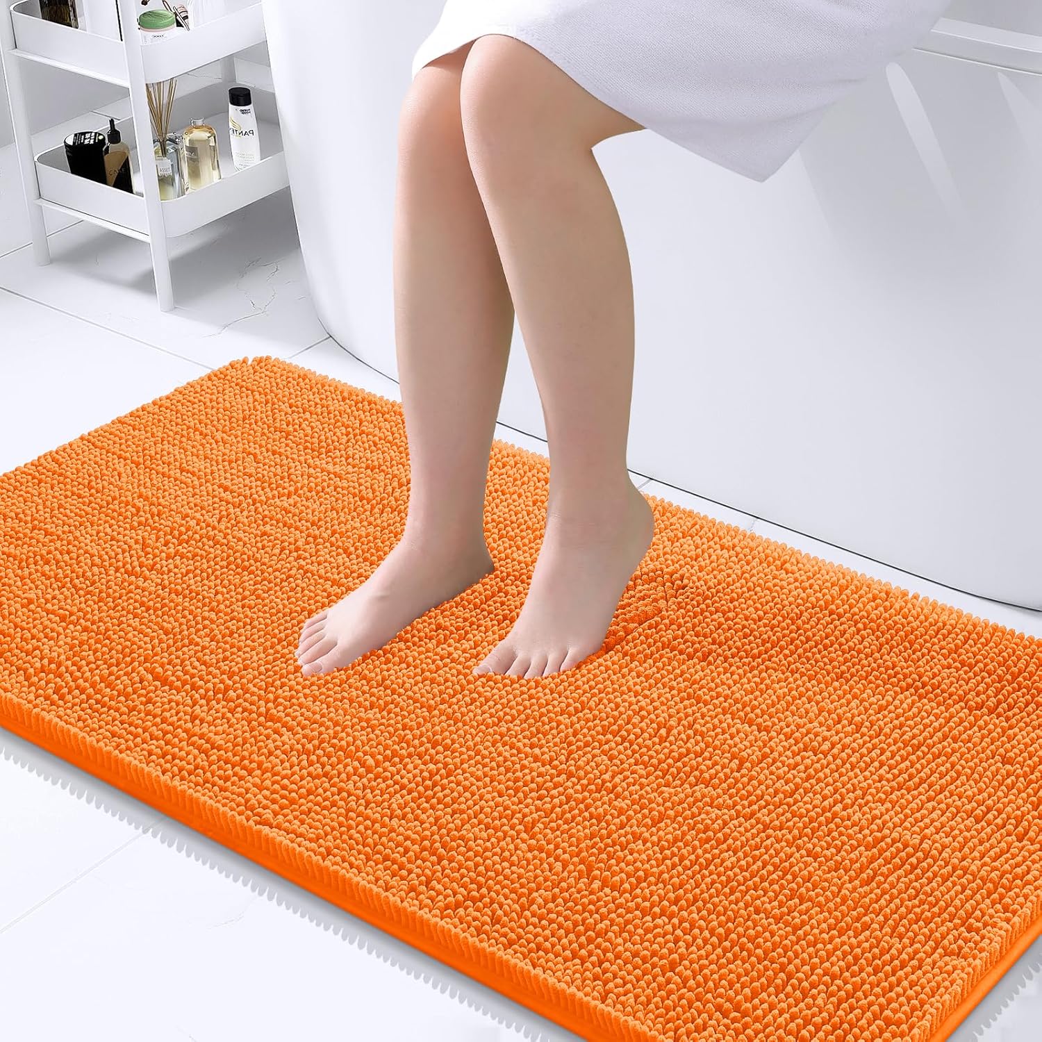 OLANLY Bathroom Rugs 30x20, Extra Soft Absorbent Chenille Bath Rugs, Rubber Backing Quick Dry, Machine Washable Bath Mats for Bathroom Floor, Tub and Shower, Home Decor Accessories, Grey