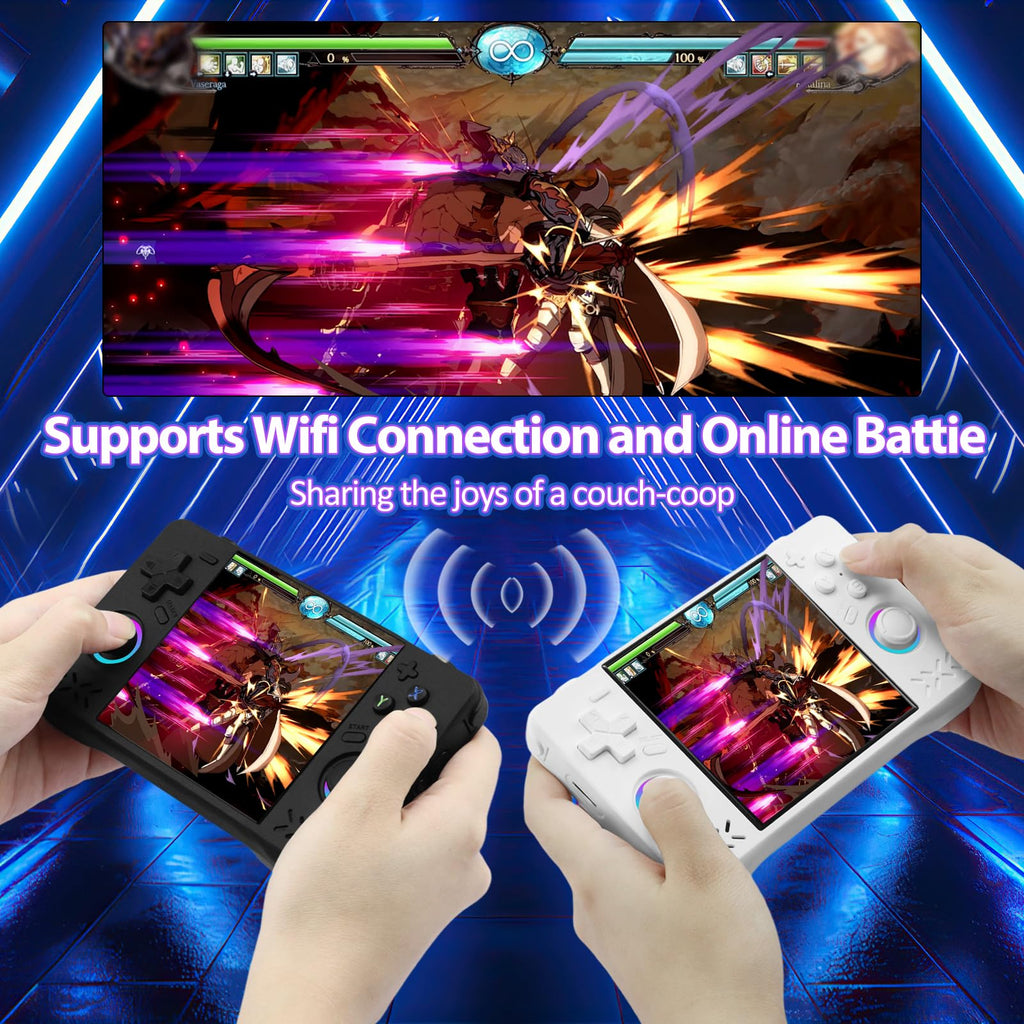 Upgraded XF40H Handheld Game Console, Retro Gaming Console Preloaded Classic Games with Multiple Emulators, 4.0 Inch 4K HD IPS Screen Open Source Linux System, Pocket Video Gaming (Black-128G)