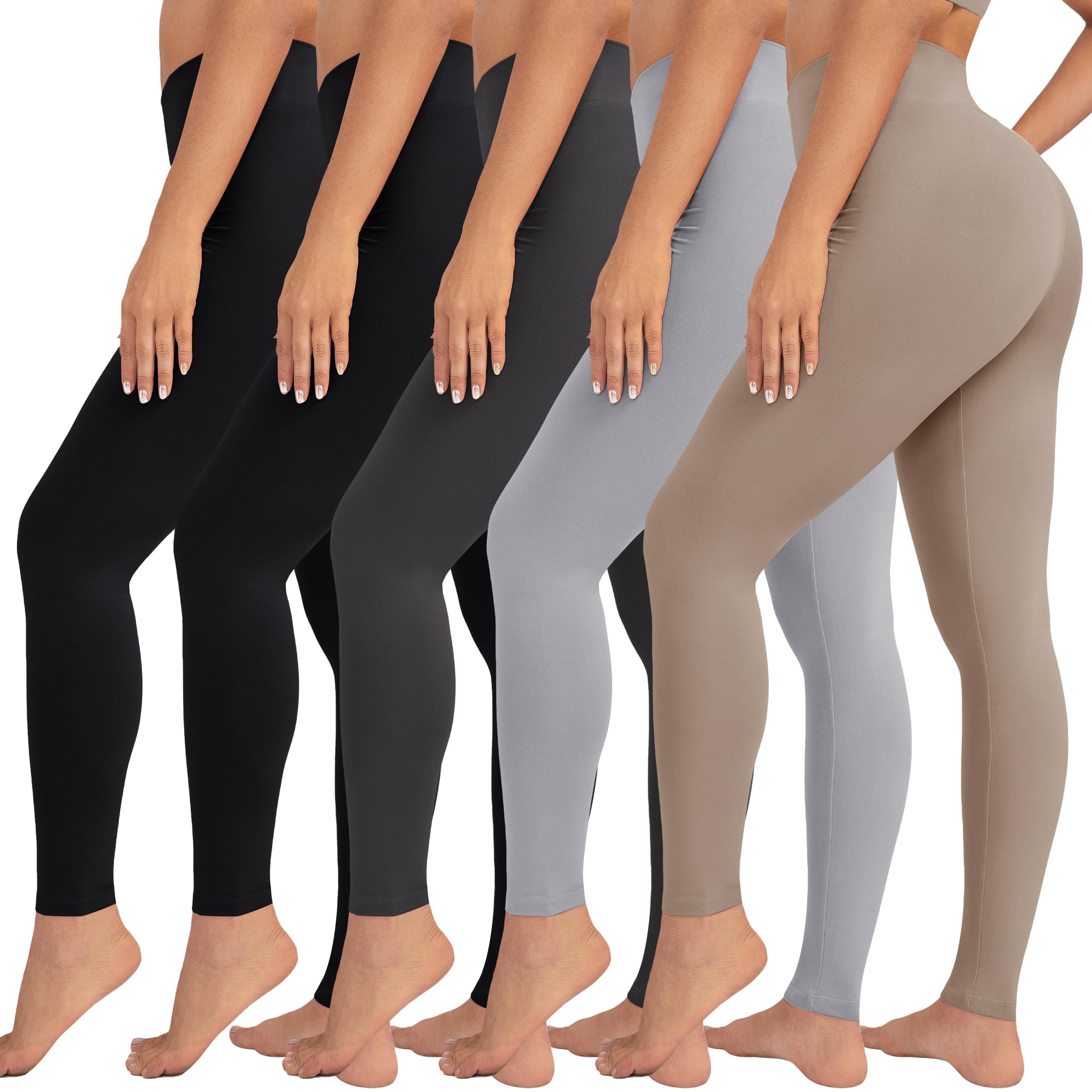 VALANDY High Waisted Leggings for Women Stretch Tummy Control Workout Running Yoga Pants Reg&Plus Size