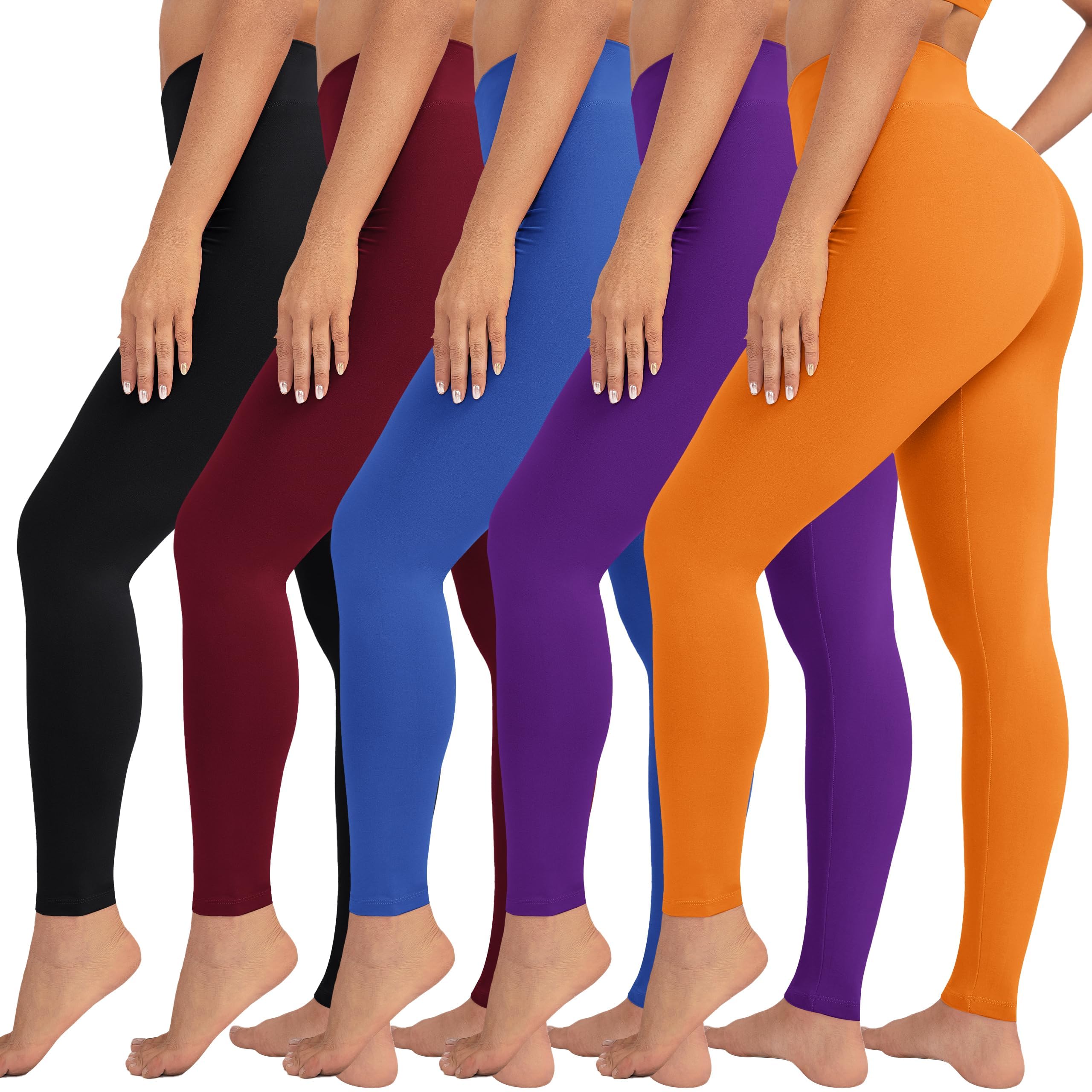 VALANDY High Waisted Leggings for Women Stretch Tummy Control Workout Running Yoga Pants Reg&Plus Size