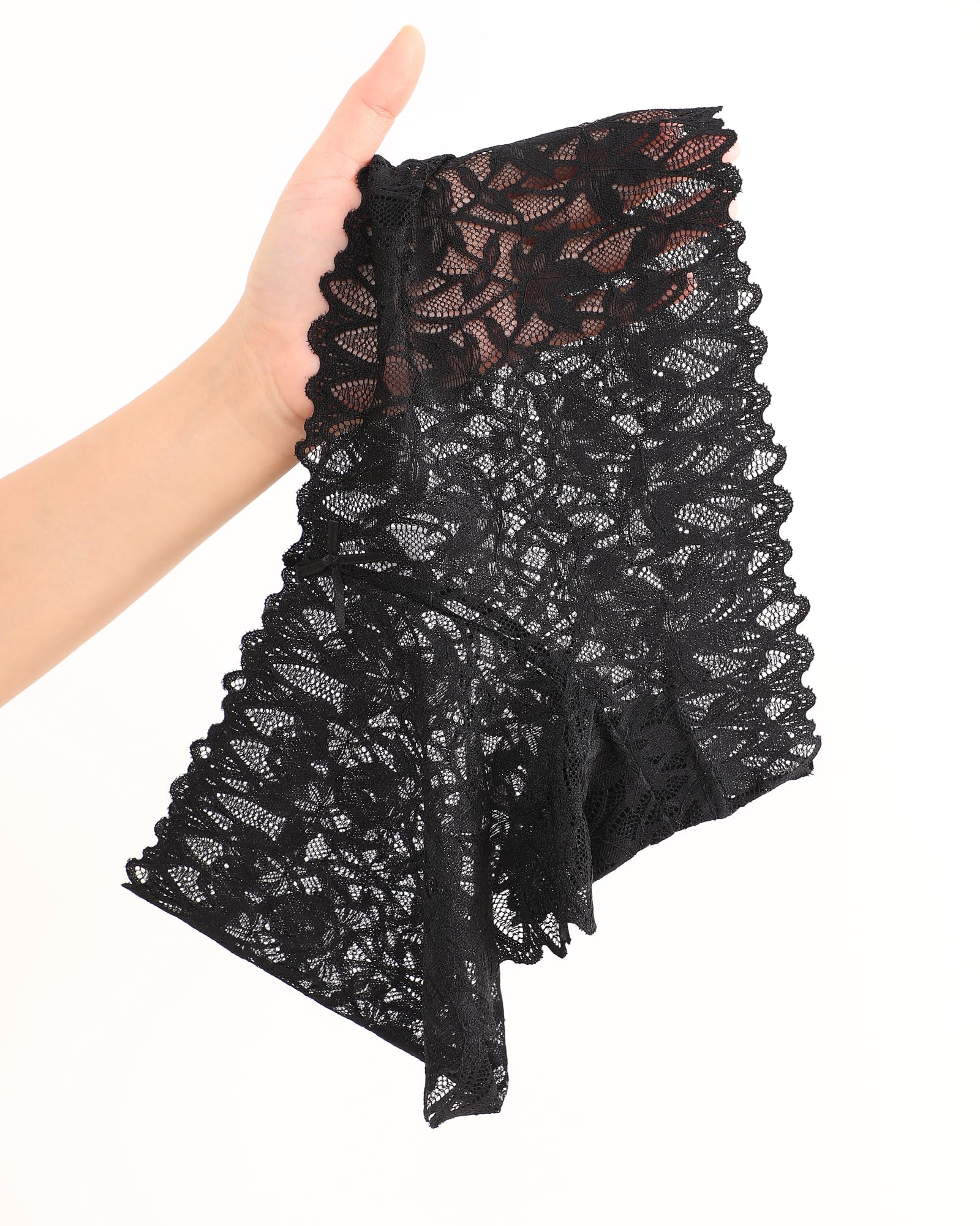 Sexy Women's Underwear Lace Shorts V Waist Breathable Cheeky Panties Boyshorts Underwear Women 5 Pack