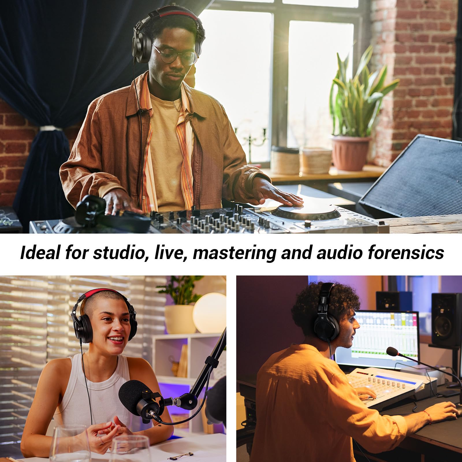 OneOdio A70 Bluetooth Over Ear Headphones, Wireless Headphones with 72H Playtime, Hi-Res, Built-in Mic, 3.5mm/6.35mm Wired Audio Jack for Studio Monitor & Mixing DJ Guitar AMP, Computer Laptop PC