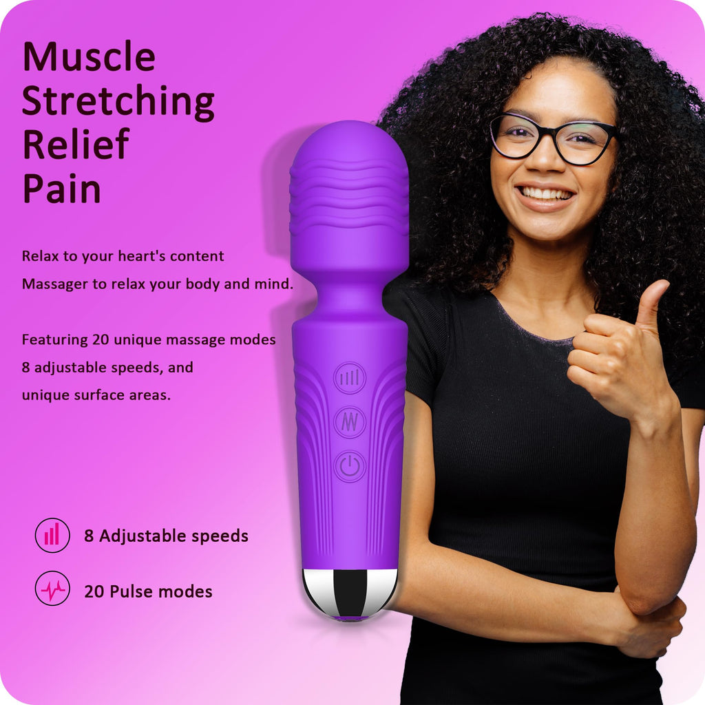 Vibrator Wand,Adult Sex Toy Wand, G Spot Dildo, Clit Vibrator, Sex Vibrators,Clitoris Stimulation,with 8 Speeds & 20 Patterns,Fully Waterproof,Vibrating Wand for her Pleasure (Rose Red)