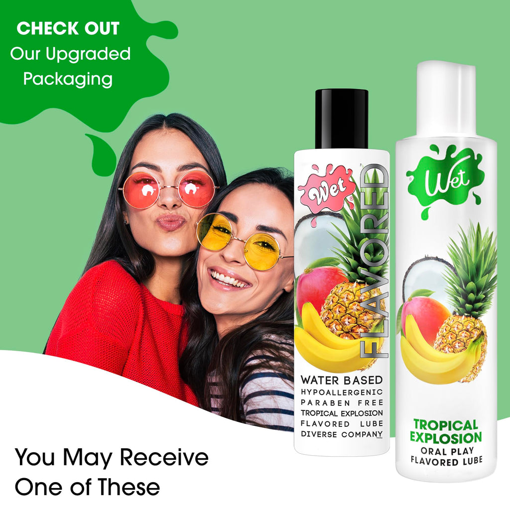 Wet Sexy Strawberry Premium Flavored Edible Lube for Men, Women and Couples | Long-Lasting, Condom Safe, Sugar Free, 9 fl oz