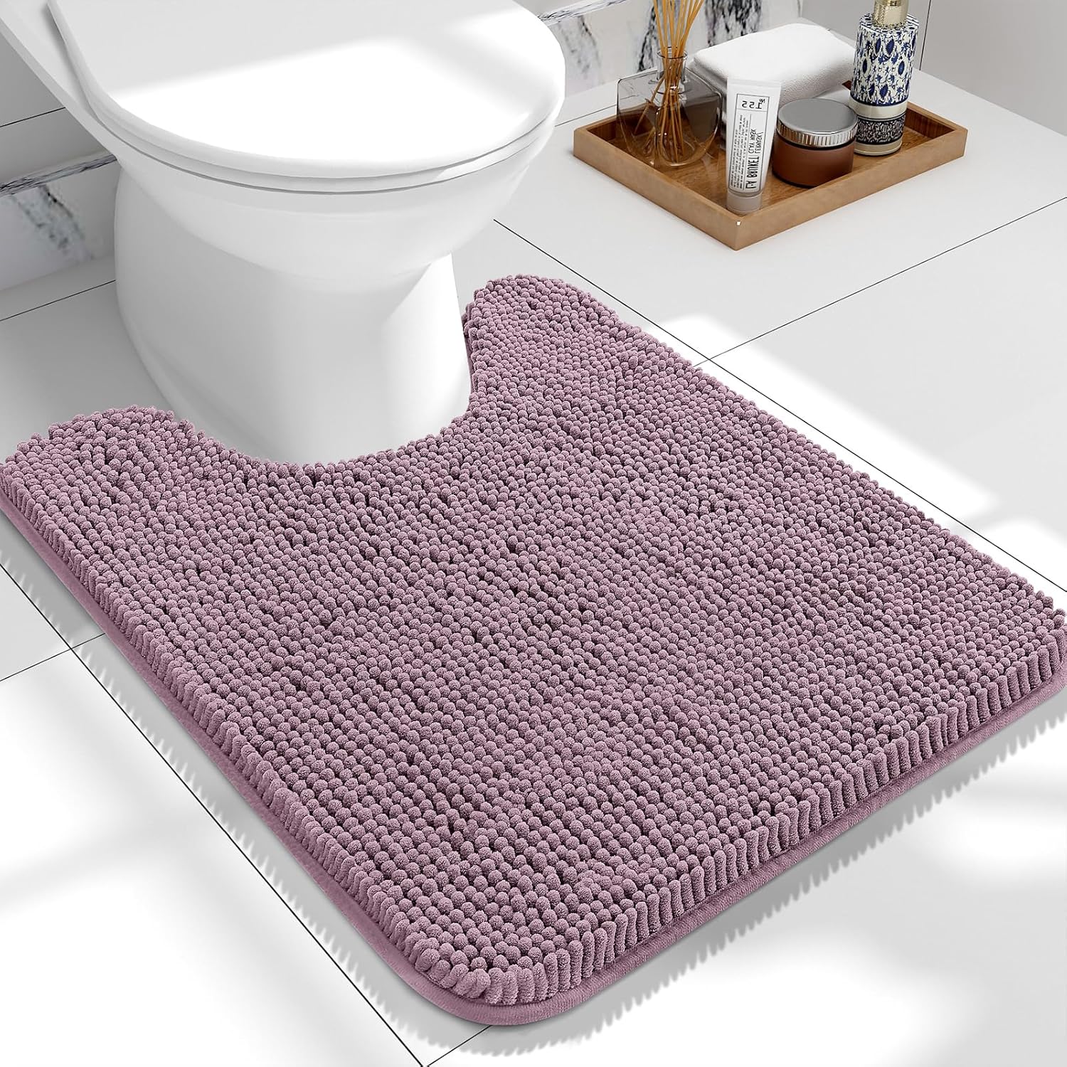 OLANLY Bathroom Rugs 30x20, Extra Soft Absorbent Chenille Bath Rugs, Rubber Backing Quick Dry, Machine Washable Bath Mats for Bathroom Floor, Tub and Shower, Home Decor Accessories, Grey