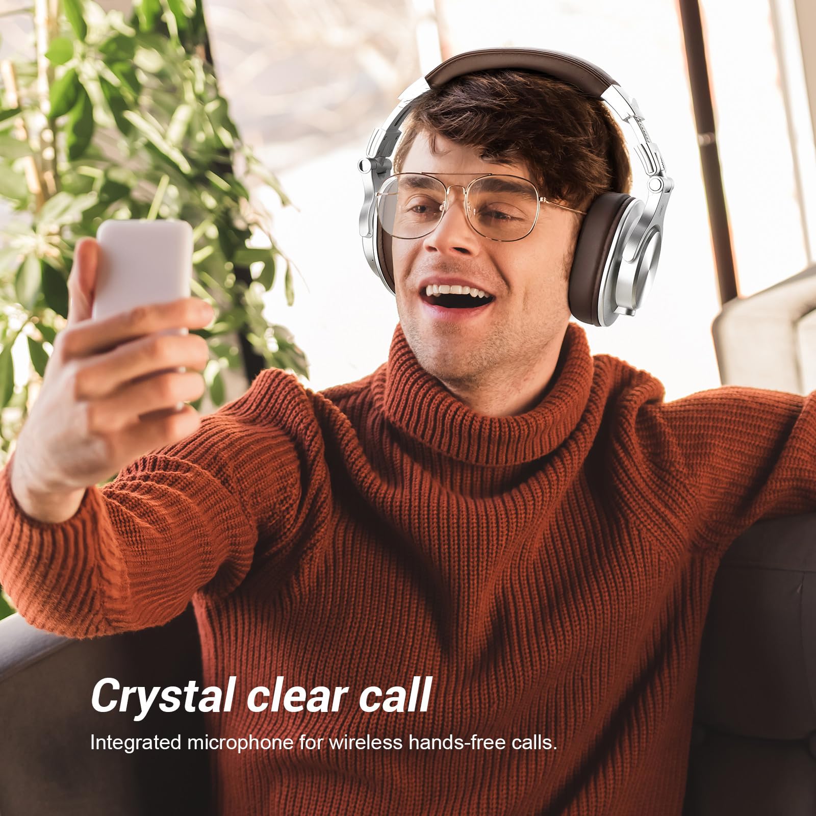 OneOdio A70 Bluetooth Over Ear Headphones, Wireless Headphones with 72H Playtime, Hi-Res, Built-in Mic, 3.5mm/6.35mm Wired Audio Jack for Studio Monitor & Mixing DJ Guitar AMP, Computer Laptop PC