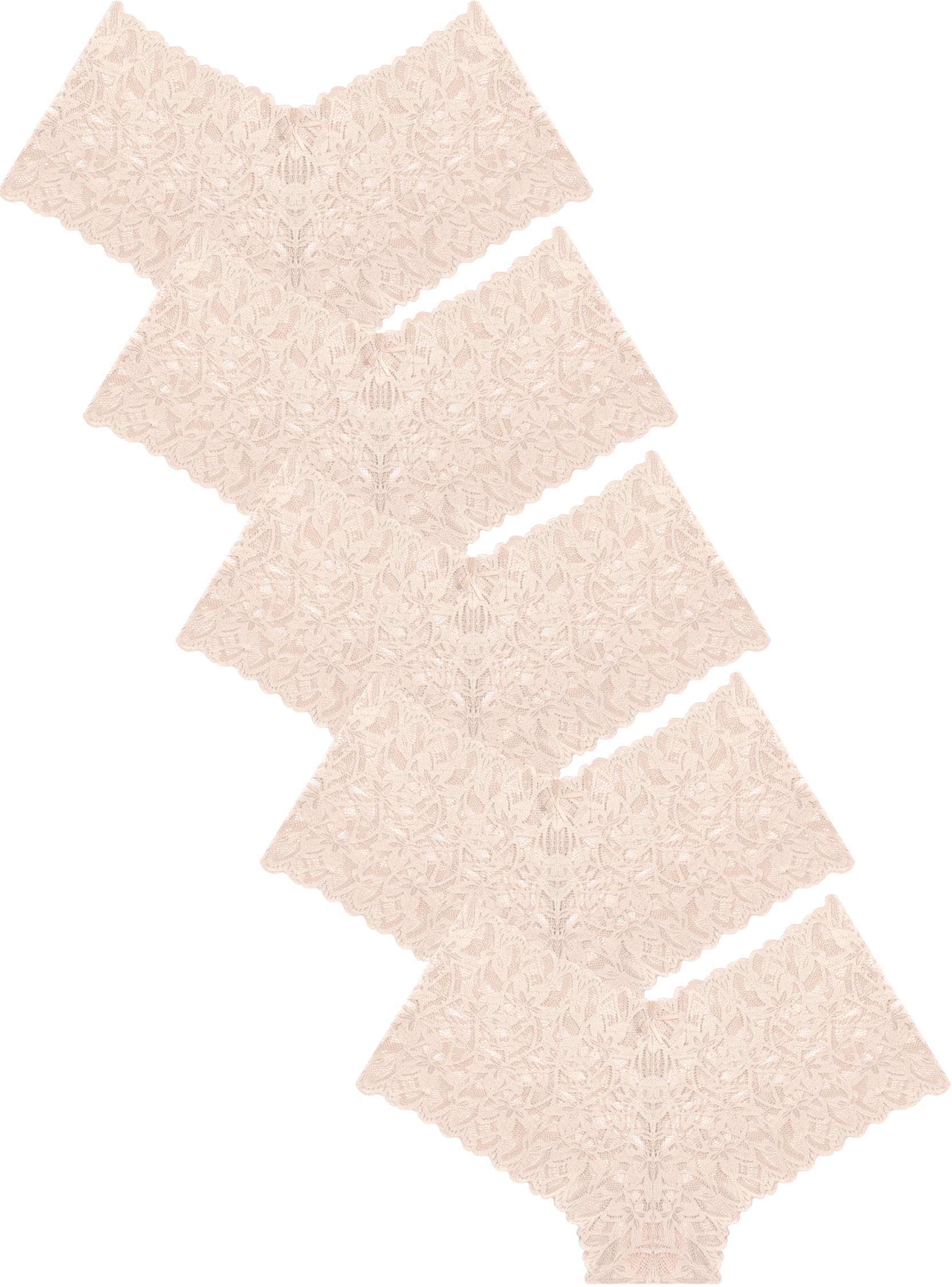 Sexy Women's Underwear Lace Shorts V Waist Breathable Cheeky Panties Boyshorts Underwear Women 5 Pack