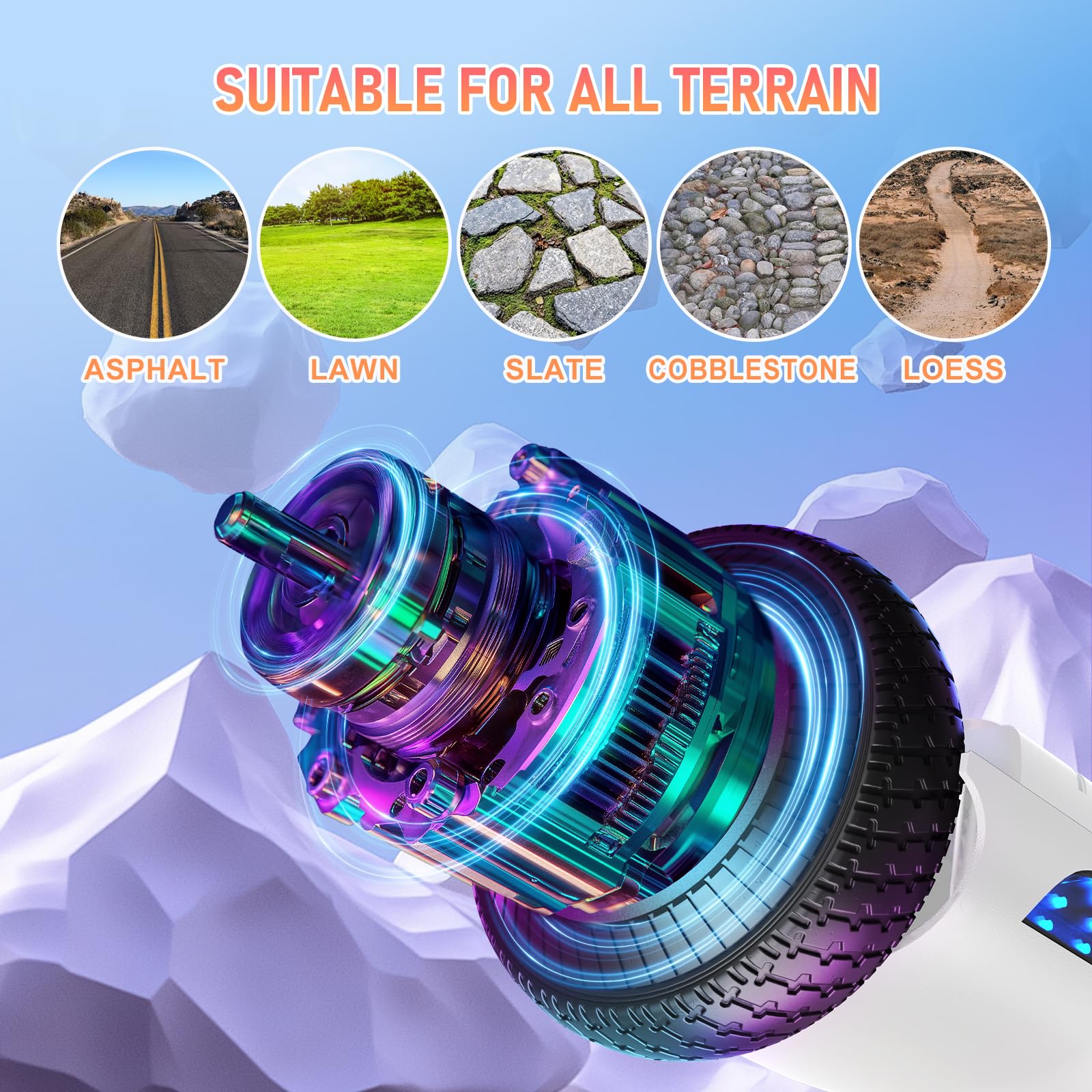 LIEAGLE Hoverboard, 6.5" Self Balancing Scooter Hover Board with Bluetooth Wheels LED Lights for Kids Adults