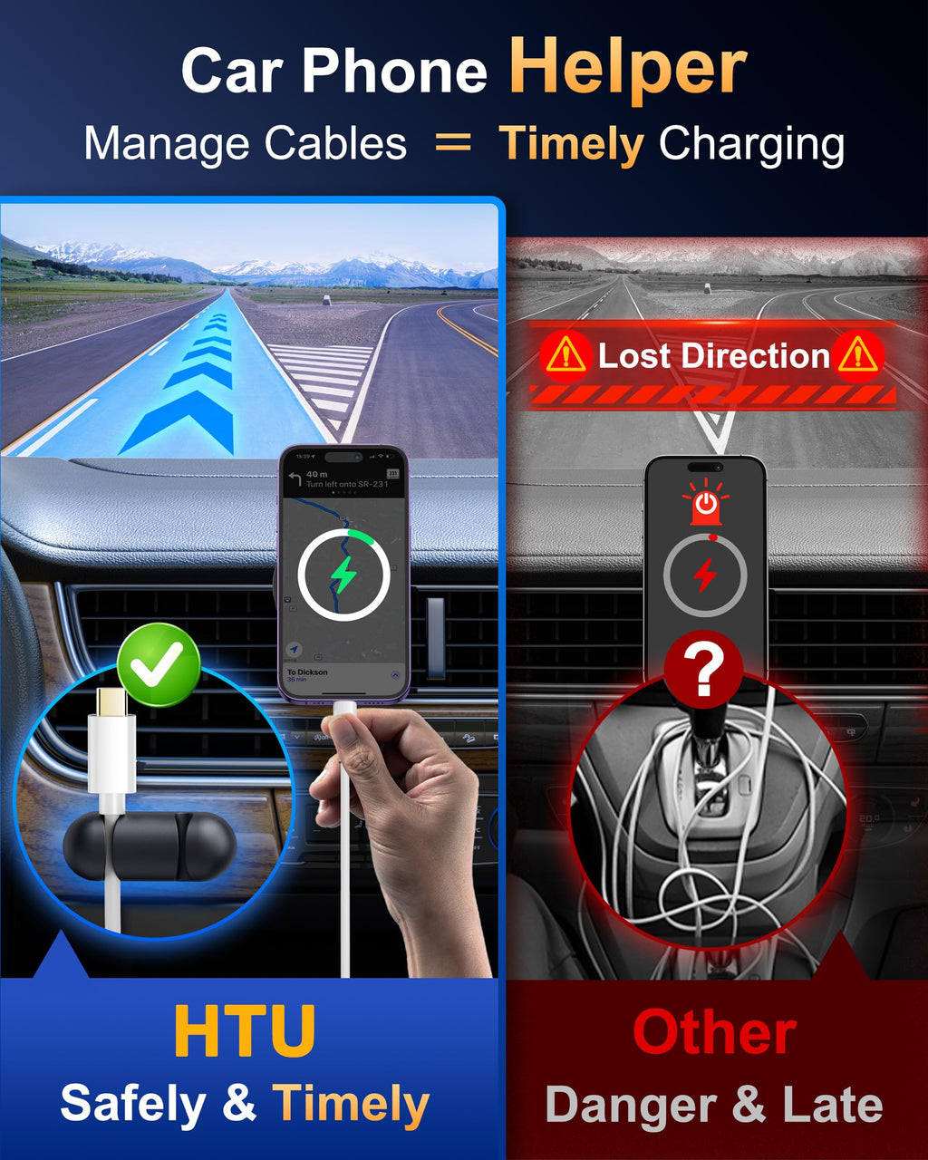 HTU 2026 Best Car Phone Holder 【Ultimate 5-in-1 & Upgraded 100+LBS Strongest Suction】【True Military-Grade & Safety Cert】 360° Windshield Dashboard Vent Mount Stand for iPhone Android & Truck, Black