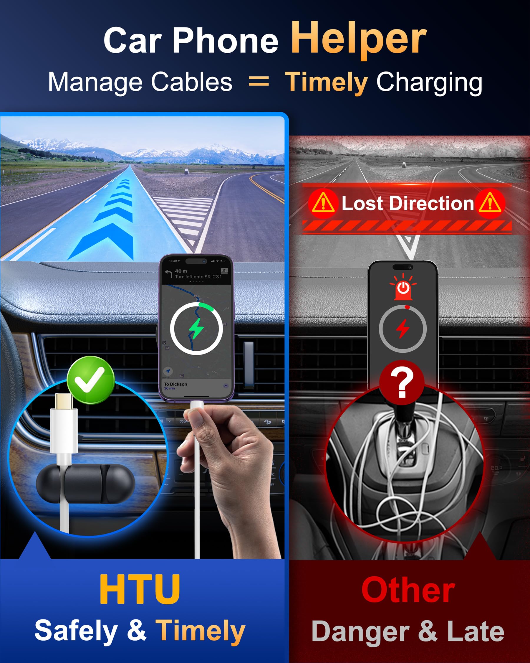 HTU 2026 Best Car Phone Holder 【Ultimate 5-in-1 & Upgraded 100+LBS Strongest Suction】【True Military-Grade & Safety Cert】 360° Windshield Dashboard Vent Mount Stand for iPhone Android & Truck, Black