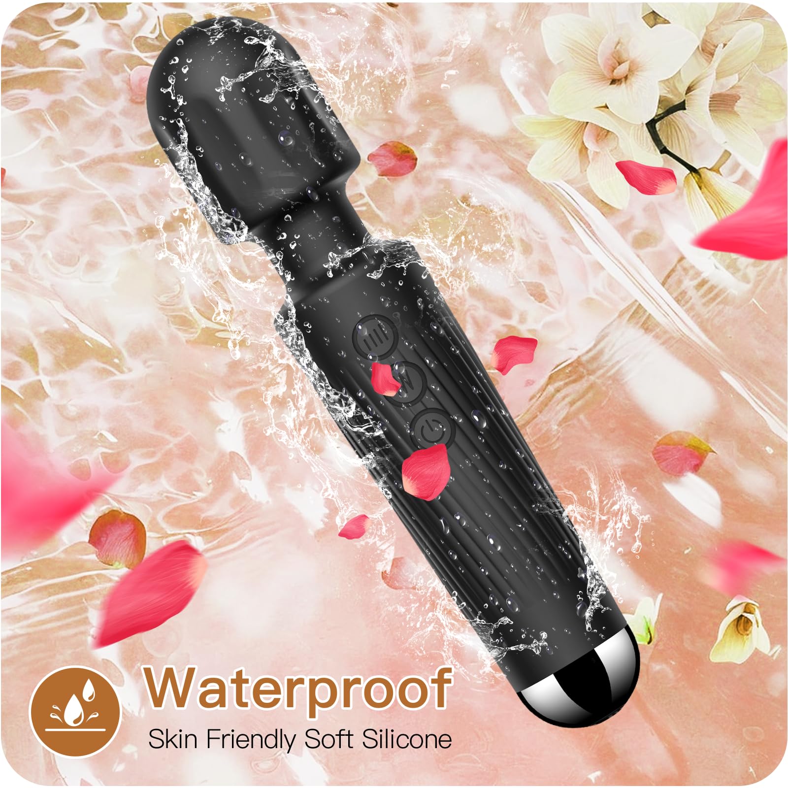 Vibrator Wand,Adult Sex Toy Wand, G Spot Dildo, Clit Vibrator, Sex Vibrators,Clitoris Stimulation,with 8 Speeds & 20 Patterns,Fully Waterproof,Vibrating Wand for her Pleasure (Rose Red)