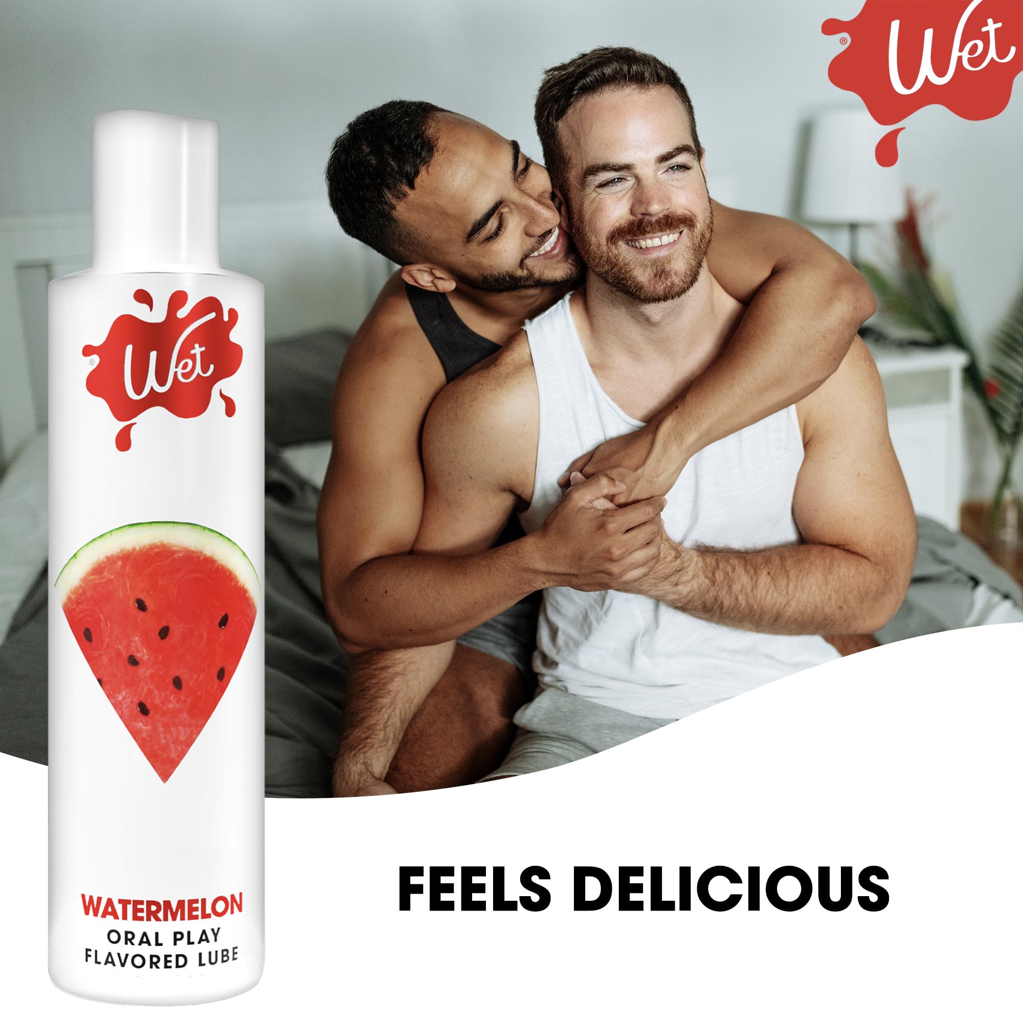 Wet Sexy Strawberry Premium Flavored Edible Lube for Men, Women and Couples | Long-Lasting, Condom Safe, Sugar Free, 9 fl oz
