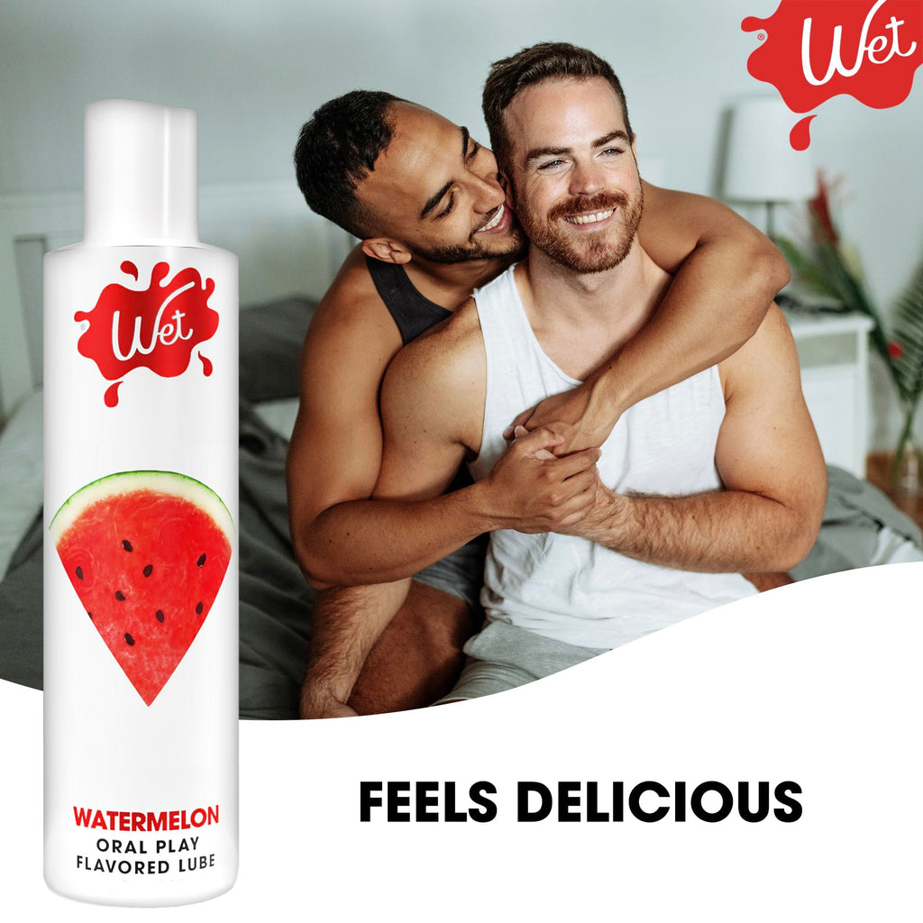 Wet Sexy Strawberry Premium Flavored Edible Lube for Men, Women and Couples | Long-Lasting, Condom Safe, Sugar Free, 9 fl oz