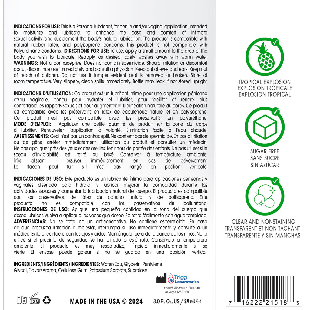 Wet Sexy Strawberry Premium Flavored Edible Lube for Men, Women and Couples | Long-Lasting, Condom Safe, Sugar Free, 9 fl oz