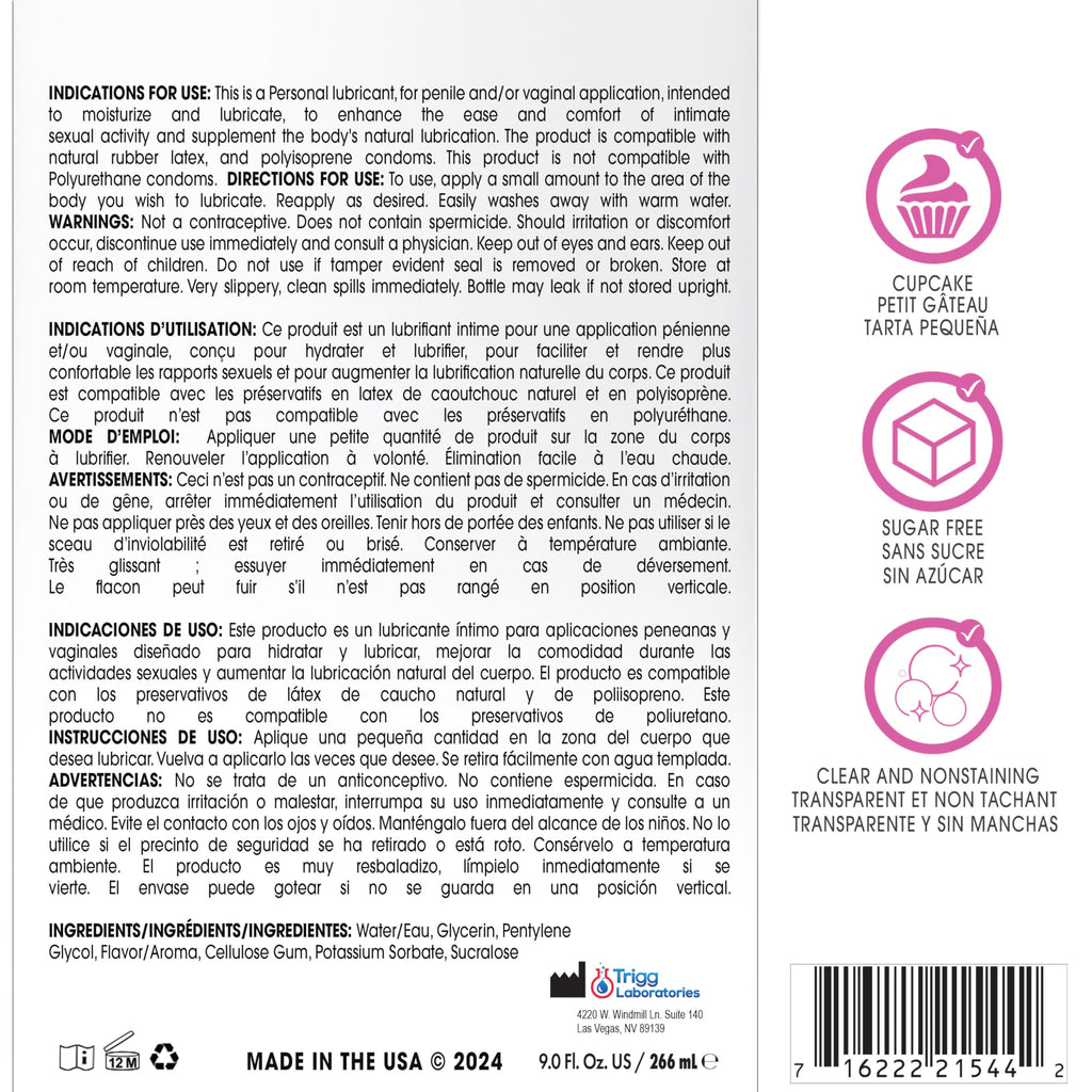 Wet Sexy Strawberry Premium Flavored Edible Lube for Men, Women and Couples | Long-Lasting, Condom Safe, Sugar Free, 9 fl oz
