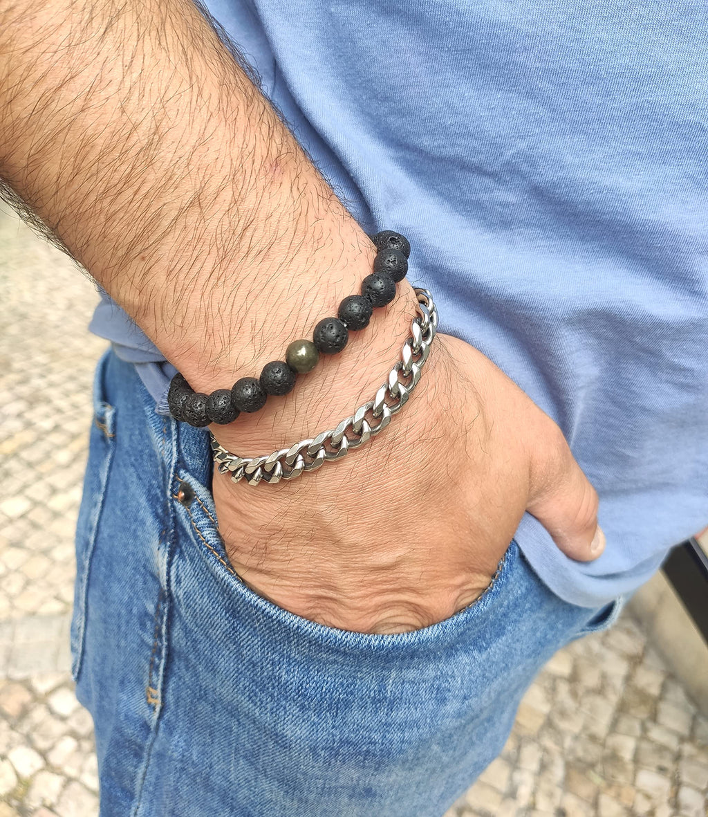 WFJ Black Obsidian Hematite Triple Protection Bracelets Set - Tiger Eye Beaded Natural Stone Bracelet for Men Women Gemstone (10MM)