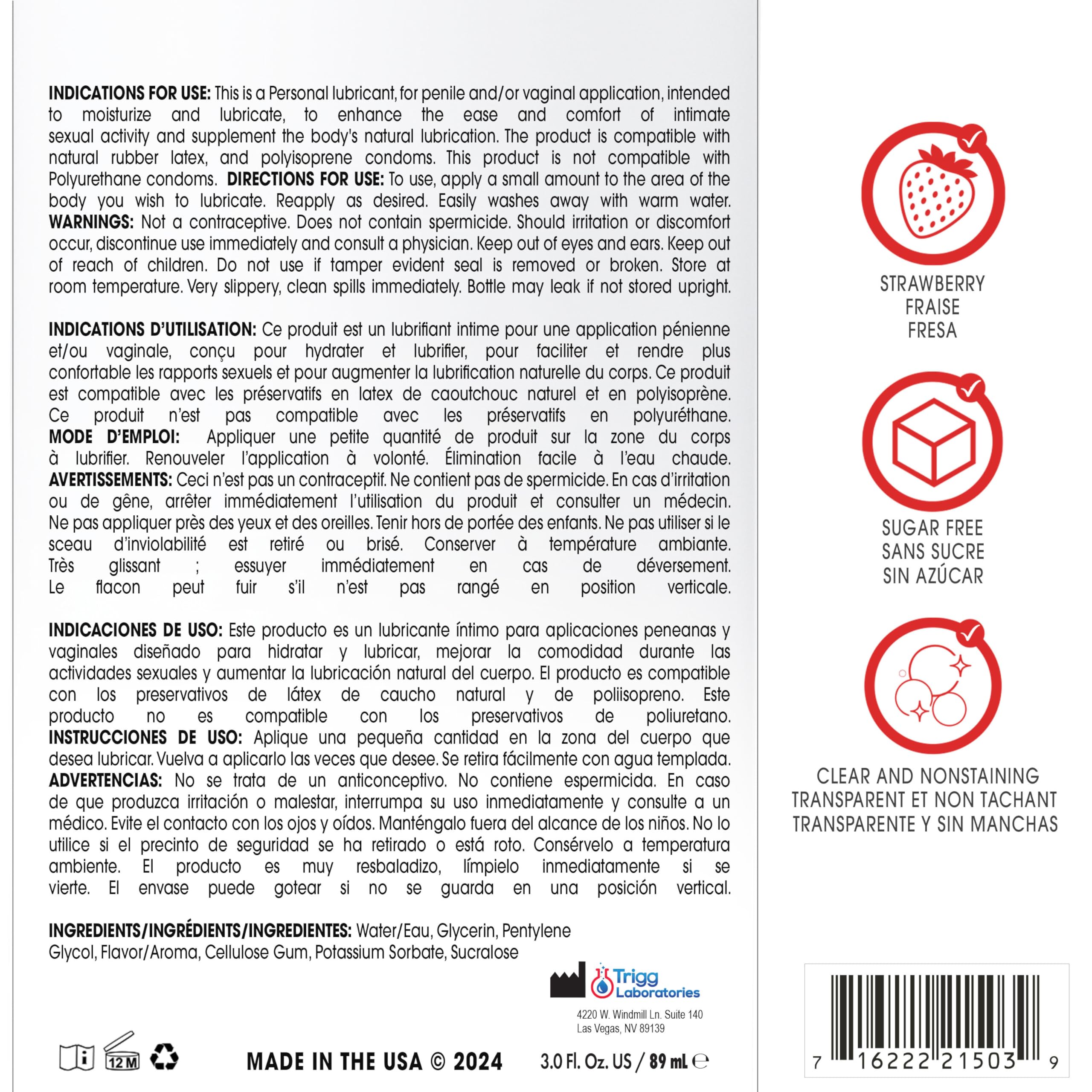 Wet Sexy Strawberry Premium Flavored Edible Lube for Men, Women and Couples | Long-Lasting, Condom Safe, Sugar Free, 9 fl oz