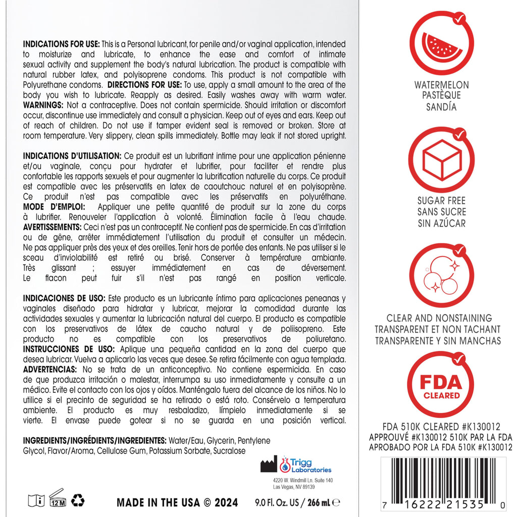 Wet Sexy Strawberry Premium Flavored Edible Lube for Men, Women and Couples | Long-Lasting, Condom Safe, Sugar Free, 9 fl oz