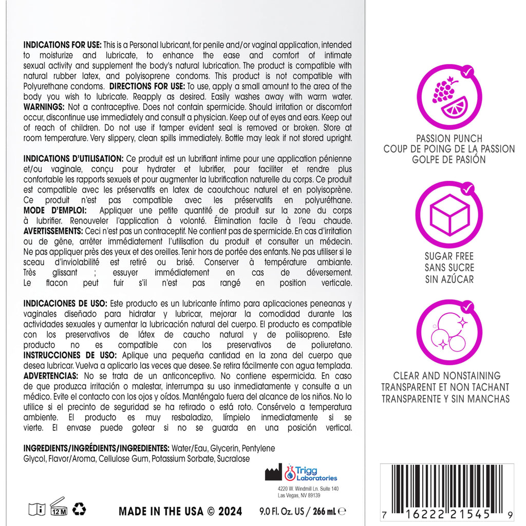 Wet Sexy Strawberry Premium Flavored Edible Lube for Men, Women and Couples | Long-Lasting, Condom Safe, Sugar Free, 9 fl oz